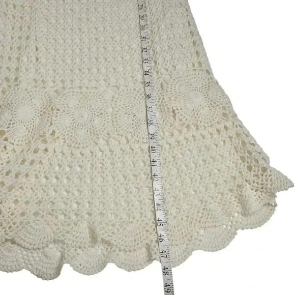Linea Domani Crochet Midi Dress Cream Boho  Sleeveless Size Large - Picture 9 of 9